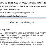 TNHH XÂY DỰNG & THƯƠNG MẠI THIẾT BỊ ĐIỆN TIẾN ĐẠT tuyển dụng